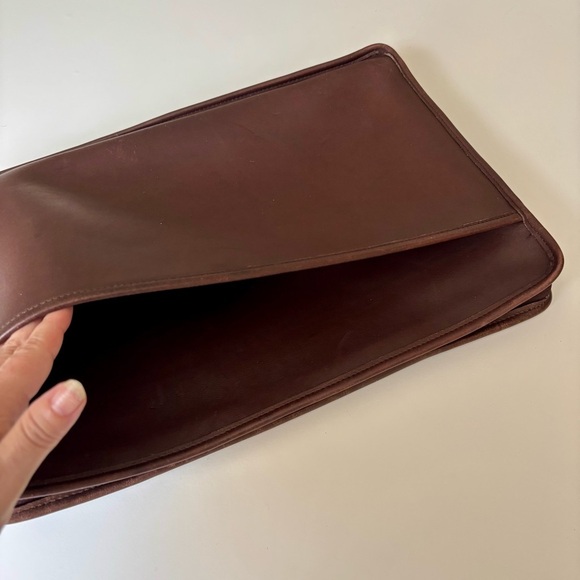 Coach vintage Rich Brown Leather Laptop Document Sleeve portfolio bag - Picture 2 of 14